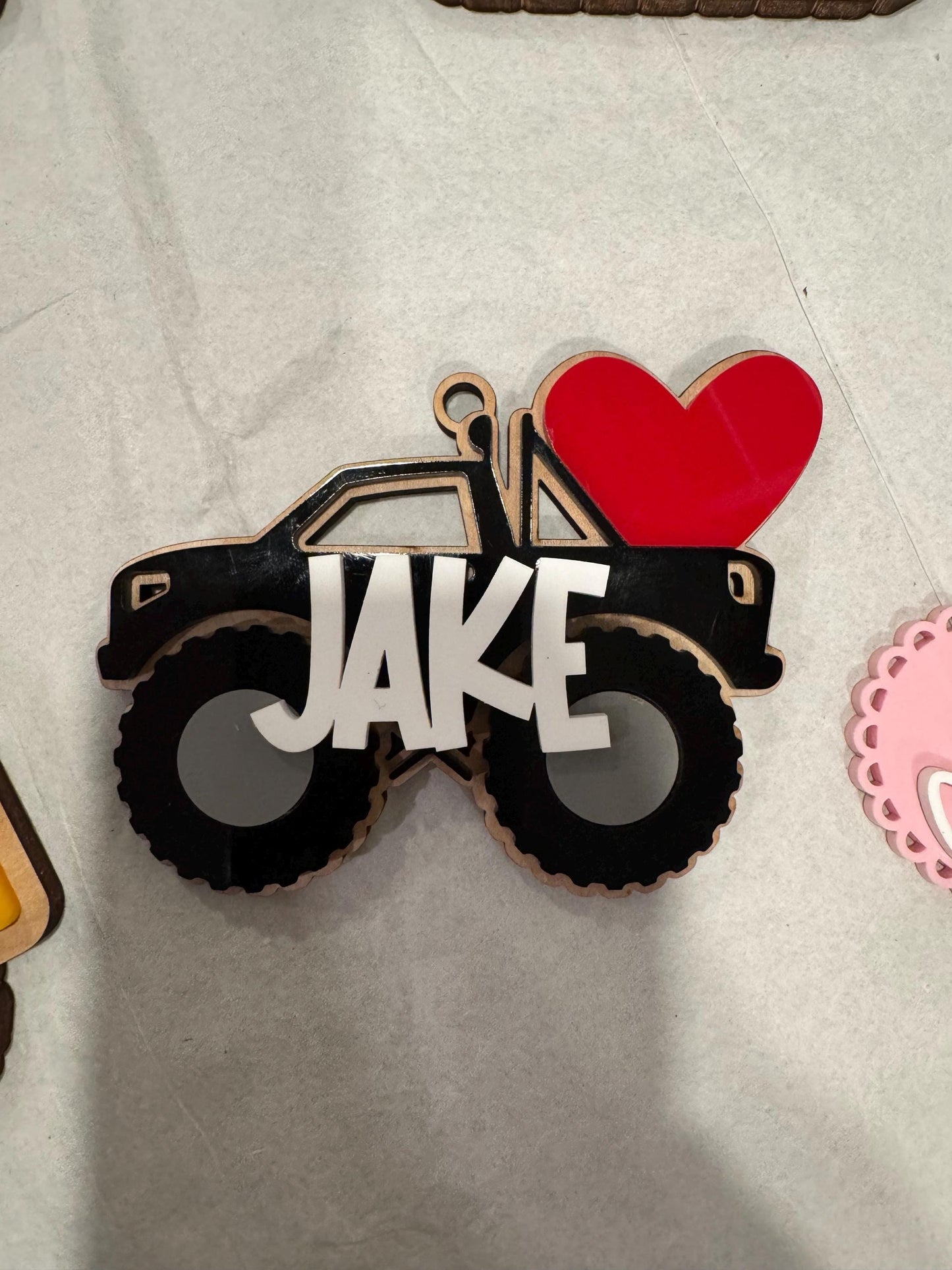 Valentine's Day tag, kids valentines, construction, truck tags, Valentine's Day